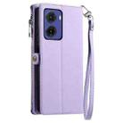 For Motorola Moto G05 Leather Stitching Multi-card Slot Zipper Phone Case(Purple) - 3