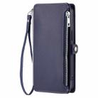 For Motorola Moto G15 Leather Stitching Multi-card Slot Zipper Phone Case(Blue) - 2