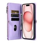 For Motorola Edge 60 Pro Leather Stitching Multi-card Slot Zipper Phone Case(Purple) - 3