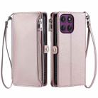 For Motorola Edge 60 Pro Leather Stitching Multi-card Slot Zipper Phone Case(Rose Gold) - 2