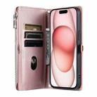 For Motorola Edge 60 Pro Leather Stitching Multi-card Slot Zipper Phone Case(Rose Gold) - 3