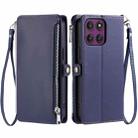 For Motorola Edge 60 Pro Leather Stitching Multi-card Slot Zipper Phone Case(Blue) - 2