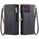 For Motorola Edge 60 Pro Leather Stitching Multi-card Slot Zipper Phone Case(Black) - 2