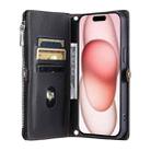For Motorola Edge 60 Pro Leather Stitching Multi-card Slot Zipper Phone Case(Black) - 3