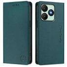 For Wiko T20 RC01 Dual-Folded Magnetic Suction RFID Leather Phone Case(Dark Green) - 2