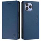 For Wiko T60 / Cubot P80 RC01 Dual-Folded Magnetic Suction RFID Leather Phone Case(Dark Blue) - 2
