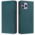 For Wiko T60 / Cubot P80 RC01 Dual-Folded Magnetic Suction RFID Leather Phone Case(Dark Green) - 2