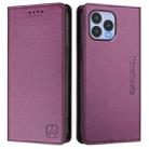 For Wiko T60 / Cubot P80 RC01 Dual-Folded Magnetic Suction RFID Leather Phone Case(Violet) - 2