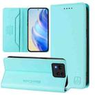 For ASUS Zenfone 11 Ultra RC01 Dual-Folded Magnetic Suction RFID Leather Phone Case(Mint Green) - 1