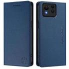 For ASUS Zenfone 11 Ultra RC01 Dual-Folded Magnetic Suction RFID Leather Phone Case(Dark Blue) - 2