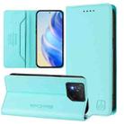 For ASUS ROG Phone 8 / 8 Pro RC01 Dual-Folded Magnetic Suction RFID Leather Phone Case(Mint Green) - 1