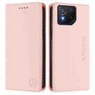 For ASUS ROG Phone 8 / 8 Pro RC01 Dual-Folded Magnetic Suction RFID Leather Phone Case(Pink) - 2