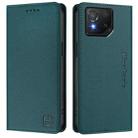 For ASUS ROG Phone 8 / 8 Pro RC01 Dual-Folded Magnetic Suction RFID Leather Phone Case(Dark Green) - 2