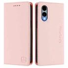 Fpr Fujitsu Arrows We2 F-52E RC01 Dual-Folded Magnetic Suction RFID Leather Phone Case(Pink) - 2