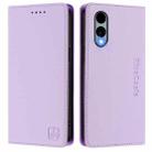 Fpr Fujitsu Arrows We2 F-52E RC01 Dual-Folded Magnetic Suction RFID Leather Phone Case(Light Purple) - 2