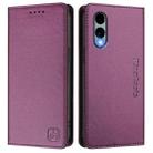 Fpr Fujitsu Arrows We2 F-52E RC01 Dual-Folded Magnetic Suction RFID Leather Phone Case(Violet) - 2