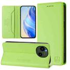 For Sharp Aquos R9 SH-51E RC01 Dual-Folded Magnetic Suction RFID Leather Phone Case(Grass Green) - 1