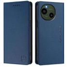 For Sharp Aquos R9 SH-51E RC01 Dual-Folded Magnetic Suction RFID Leather Phone Case(Dark Blue) - 2