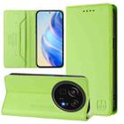 For Sharp Aquos R9 Pro SH-54E RC01 Dual-Folded Magnetic Suction RFID Leather Phone Case(Grass Green) - 1