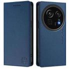 For Sharp Aquos R9 Pro SH-54E RC01 Dual-Folded Magnetic Suction RFID Leather Phone Case(Dark Blue) - 2