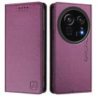 For Sharp Aquos R9 Pro SH-54E RC01 Dual-Folded Magnetic Suction RFID Leather Phone Case(Violet) - 2