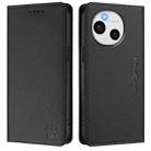 For Sharp Aquos Sense9 Plus RC01 Dual-Folded Magnetic Suction RFID Leather Phone Case(Black) - 2