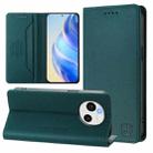 For Sharp Aquos Sense9 Plus RC01 Dual-Folded Magnetic Suction RFID Leather Phone Case(Dark Green) - 1