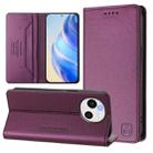 For Sharp Aquos Sense9 Plus RC01 Dual-Folded Magnetic Suction RFID Leather Phone Case(Violet) - 1