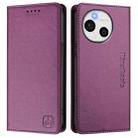 For Sharp Aquos Sense9 Plus RC01 Dual-Folded Magnetic Suction RFID Leather Phone Case(Violet) - 2