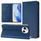 For Sharp Aquos Sense9 RC01 Dual-Folded Magnetic Suction RFID Leather Phone Case(Dark Blue) - 1