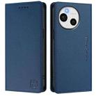 For Sharp Aquos Sense9 RC01 Dual-Folded Magnetic Suction RFID Leather Phone Case(Dark Blue) - 2
