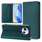 For Sharp Aquos Sense9 RC01 Dual-Folded Magnetic Suction RFID Leather Phone Case(Dark Green) - 1