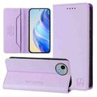 For Sharp Aquos Wish4 SH-52E RC01 Dual-Folded Magnetic Suction RFID Leather Phone Case(Light Purple) - 1