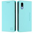 For Sharp Basio Active3 RC01 Dual-Folded Magnetic Suction RFID Leather Phone Case(Mint Green) - 2