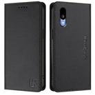 For Sharp Basio Active3 RC01 Dual-Folded Magnetic Suction RFID Leather Phone Case(Black) - 2
