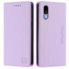 For Sharp Basio Active3 RC01 Dual-Folded Magnetic Suction RFID Leather Phone Case(Light Purple) - 2