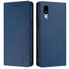 For Sharp Basio Active3 RC01 Dual-Folded Magnetic Suction RFID Leather Phone Case(Dark Blue) - 2