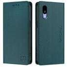 For Sharp Basio Active3 RC01 Dual-Folded Magnetic Suction RFID Leather Phone Case(Dark Green) - 2