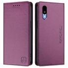 For Sharp Basio Active3 RC01 Dual-Folded Magnetic Suction RFID Leather Phone Case(Violet) - 2