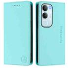 For vivo Y19s 4G Global RC01 Dual-Folded Magnetic Suction RFID Leather Phone Case(Mint Green) - 2