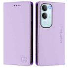 For vivo Y19s 4G Global RC01 Dual-Folded Magnetic Suction RFID Leather Phone Case(Light Purple) - 2