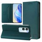 For vivo Y19s 4G Global RC01 Dual-Folded Magnetic Suction RFID Leather Phone Case(Dark Green) - 1