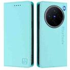 For vivo X200 RC01 Dual-Folded Magnetic Suction RFID Leather Phone Case(Mint Green) - 2