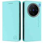 For vivo X200 Pro mini RC01 Dual-Folded Magnetic Suction RFID Leather Phone Case(Mint Green) - 2