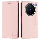 For vivo X200 Pro mini RC01 Dual-Folded Magnetic Suction RFID Leather Phone Case(Pink) - 2