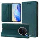 For vivo X200 Pro mini RC01 Dual-Folded Magnetic Suction RFID Leather Phone Case(Dark Green) - 1