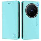 For vivo X200 Pro RC01 Dual-Folded Magnetic Suction RFID Leather Phone Case(Mint Green) - 2