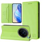For vivo X200 Pro RC01 Dual-Folded Magnetic Suction RFID Leather Phone Case(Grass Green) - 1
