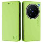 For vivo X200 Pro RC01 Dual-Folded Magnetic Suction RFID Leather Phone Case(Grass Green) - 2