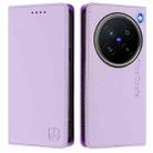 For vivo X200 Pro RC01 Dual-Folded Magnetic Suction RFID Leather Phone Case(Light Purple) - 2